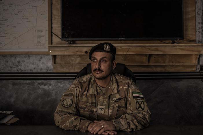 Salim Turki al-Anteri, the commander of the Syrian Free Army, in his office in al-Tanf, Syria, Dec. 14.