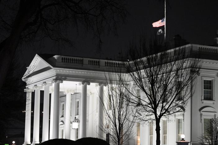 On Friday, President Biden will award the United States' highest military decoration, the Medal of Honor, to service members who displayed exceptional valor in combat. Here, the U.S. flag flies at half-staff above the White House following the death of former President Jimmy Carter on Dec. 29.