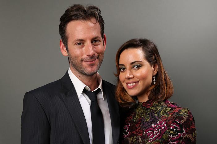 Writer/director Jeff Baena and actress Aubrey Plaza pose for a portrait during Sundance NEXT FEST in Los Angeles on Aug, 8, 2014.