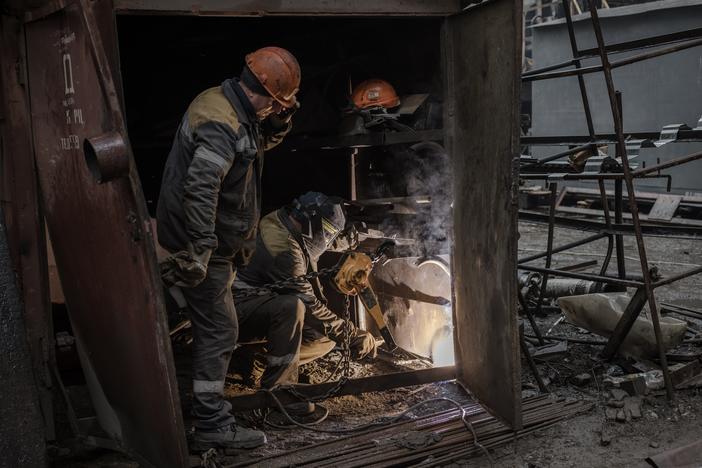 After rocket strikes, workers at a Ukrainian thermal power plant repair the facility to restore power as temperatures drop, Oct. 4. <a href="https://www.npr.org/2024/12/07/nx-s1-5214478/russia-ukraine-war-energy-plant"target="_blank"   >Click here for the full story. </a>