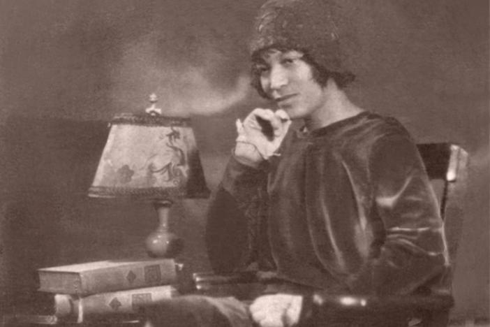 Author Zora Neale Hurston sits for a portrait.