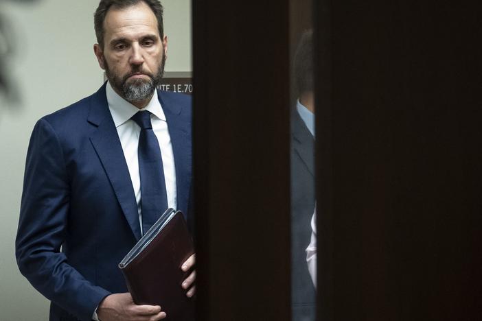 Special Counsel Jack Smith arrives to give remarks on an indictment against Trump in 2023 in Washington, D.C.