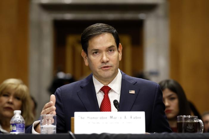U.S. President-elect Donald Trump's nominee for Secretary of State, Sen. Marco Rubio (R-FL) testifies during his Senate Foreign Relations confirmation hearing at Dirksen Senate Office Building on Jan. 15.