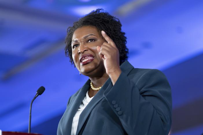 Stacey Abrams, Democratic candidate for Georgia governor, gives a concession speech in Atlanta on Tuesday, Nov. 8, 2022.