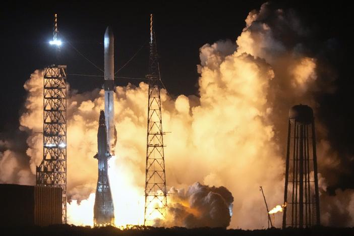 Blue Origin's New Glenn rocket lifts off from Launch Complex 36 at the Cape Canaveral Space Force Station on Thursday.