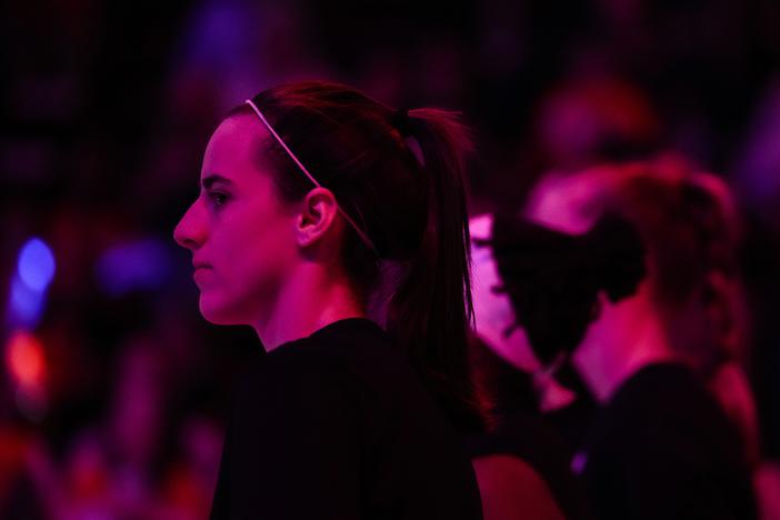 Caitlin Clark at a WNBA playoff game in September.