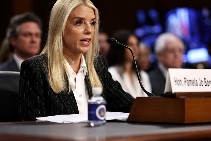 Former Florida Attorney General Pam Bondi testifies before the Senate Judiciary Committee during her confirmation hearing for U.S. attorney general on Wednesday.