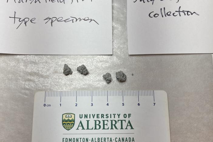 Fragments of a meteorite that hit a home on Prince Edward Island, Canada, in July 2024.