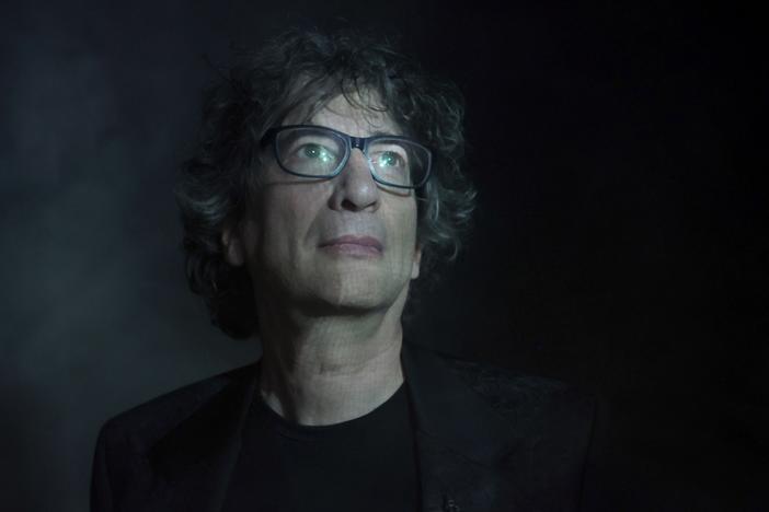 Author Neil Gaiman at an event for Audible celebrating <em>The Sandman: Act III</em> in 2022.