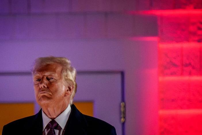 President-elect Donald Trump attends a private party and fireworks show at Trump National Golf Club on Saturday in Sterling, Va., ahead of his inauguration on Monday.