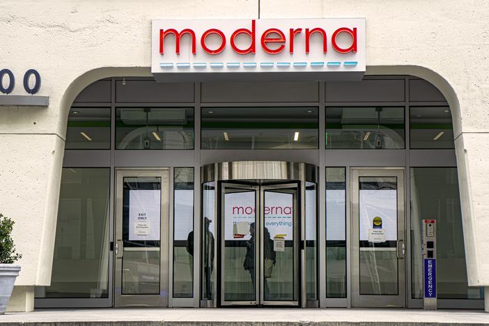 Moderna headquarters, exterior view, in Cambridge, Mass.