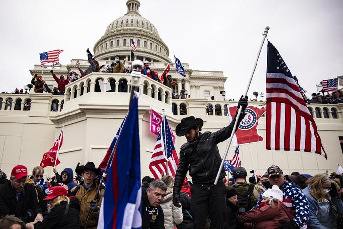 Pro-Trump supporters storm the U.S. Capitol following a rally with then-President Donald Trump on January 6, 2021 in Washington, D.C.