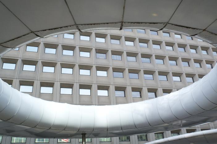 An architectural detail of the The Robert C. Weaver Federal Building, photographed in Washington, D.C., in 2014.