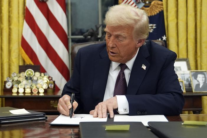 President Donald Trump signed multiple executive orders after his inauguration on Monday, Jan. 20, 2025. He also declared a national energy emergency.