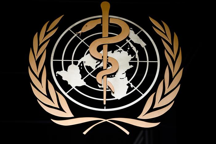 The logo of the World Health Organization at the entrance of its headquarters in Geneva. The U.N. agency is funded by a combination of assessed contributions from its nearly 200 member states as well as voluntary contributions from member states, philathropic foundations and private donors.