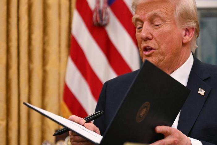 President Trump signed executive orders at the White House on Monday, one of which moves to revoke birthright citizenship for children born in the U.S. to parents with unlawful or temporary status.