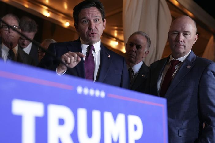 Florida Gov. Ron DeSantis speaks at a meeting with other Republican governors and President-elect Donald Trump, at Mar-a-Lago, in Palm Beach earlier this month.