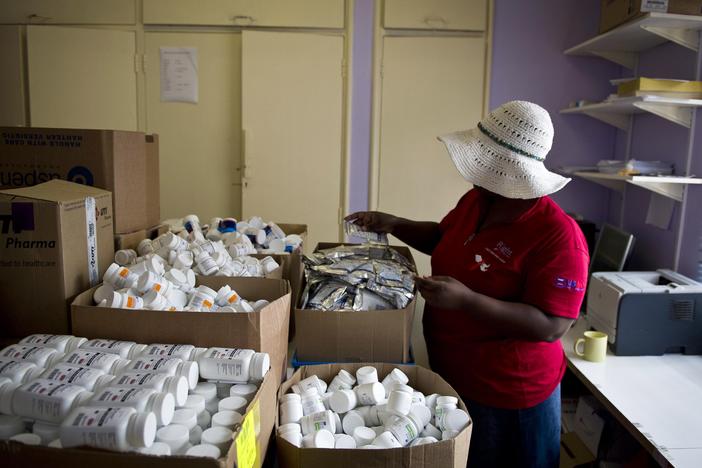 A clinic in Johannesburg, South Africa, disperses anti-HIV medications. Its work has been supported by the U.S. PEPFAR program. The Trump administration has now put PEPFAR funding — and activities — on hold.
