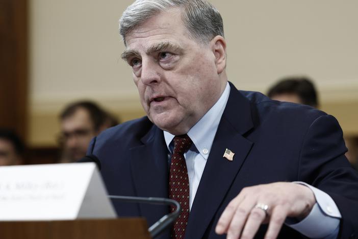 Former Chairman of the Joint Chiefs of Staff Gen. Mark Milley speaks during a hearing with the House Foreign Affairs Committee on March 19, 2024. The committee held the hearing to question retired generals on the U.S. withdrawal from Afghanistan in 2021.