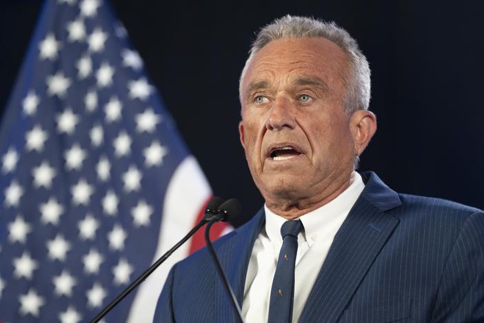 Robert F. Kennedy Jr. speaks at the Renaissance Phoenix Downtown Hotel on August 23, 2024, in Phoenix, Arizona. President Trump has nominated Kennedy to lead the the U.S. Department of Health and Human Services.