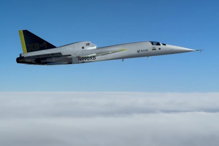 Boom Supersonic's XB-1 breaks the sound barrier on Jan. 28.