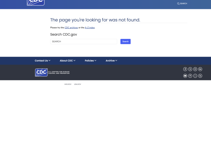 Webpages at the CDC and other health agencies went down on Friday.