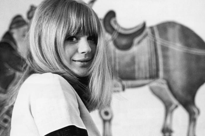English singer Marianne Faithfull in her Kensington flat in 1965.
