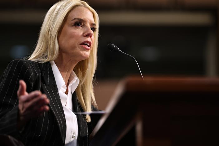 Pam Bondi testifies before the Senate Judiciary Committee on Jan. 15 during her confirmation hearing to be the next U.S. attorney general.