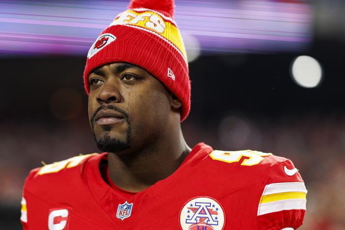 During Chiefs games, defensive tackle Chris Jones is a six-foot-six, 310-pound wrecking ball. But he's become known for showing a softer side during performances of the national anthem.