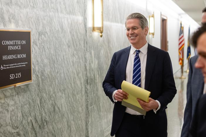 WASHINGTON, DC - JANUARY 9: U.S. President-elect Donald Trump's nominee to be US Treasury Secretary, Scott Bessent, founder and chief executive officer of Key Square Group LP, walks to a meeting on Capitol Hill on January 9, 2025 in Washington, DC. Trump's nominees for his incoming administration continue to meet with senators on Capitol Hill, weeks before his inauguration. (Photo by Jon Cherry/Getty Images)