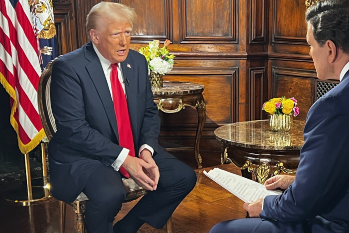 President Trump sits for an interview with Fox News Channel's Bret Baier at the Mar-a-Lago Club in Palm Beach, Fla.