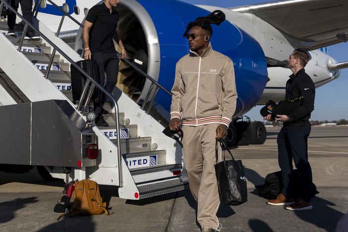 DeAndre Hopkins of the Kansas City Chiefs arrives in New Orleans last weekend.