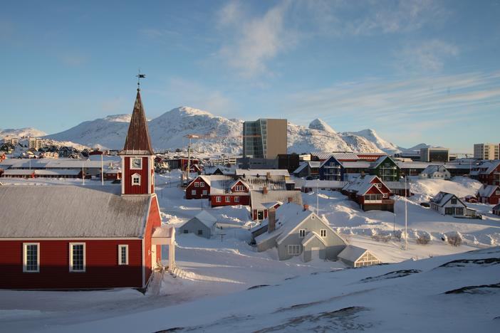 A view of the city center of the Greenlandic capital Nuuk. Trump's renewed interest in acquiring the island hasn't gone over well with Greenland or Denmark.