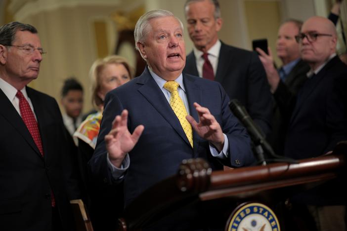 Senate Budget Committee Chairman Lindsey Graham, R-S.C., told reporters in the Capitol on Tuesday that he is moving forward with a budget proposal that would allow Republicans to pass much of President Trump's agenda without the threat of a filibuster.