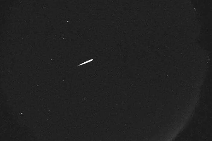 This photo provided by NASA shows the Orionid meteors on Oct. 13, 2015.