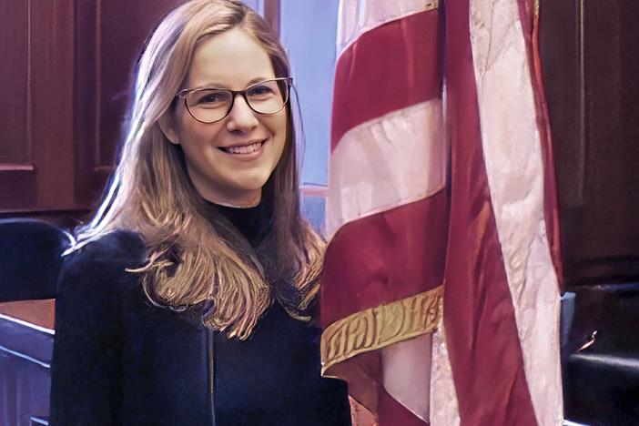 This undated image shows Danielle R. Sassoon, who resigned Thursday as acting U.S. attorney for the Southern District of New York. She was one of three federal prosecutors who resigned over the Justice Department's decision to drop the Eric Adams case.