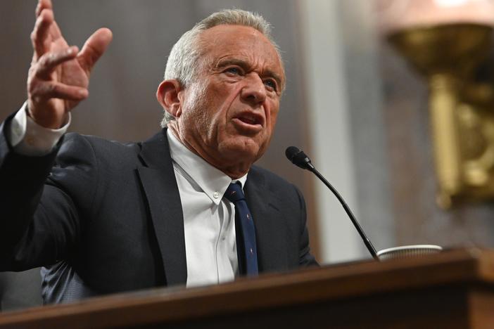 Robert F. Kennedy Jr. testifies during his confirmation hearing with the Senate Finance Committee on Jan. 29. The full Senate voted to confirm him as secretary of the Department of Health and Human Services on Thursday.
