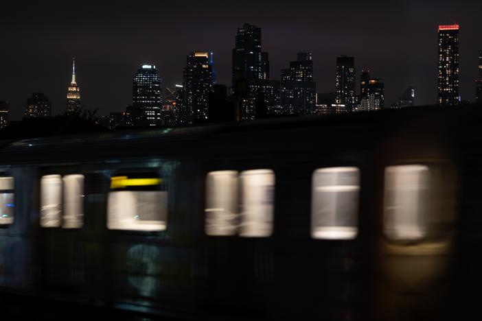 Manhattan skyline view from the 7 subway line in Jackson Height, New York City, on Wednesday, Feb. 12, 2025.