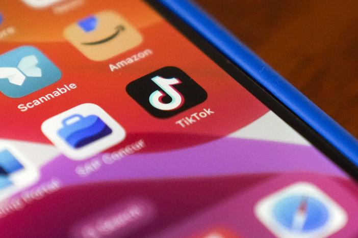 The TikTok app logo is shown on an iPhone on Friday, Jan. 17, 2025, in Houston.