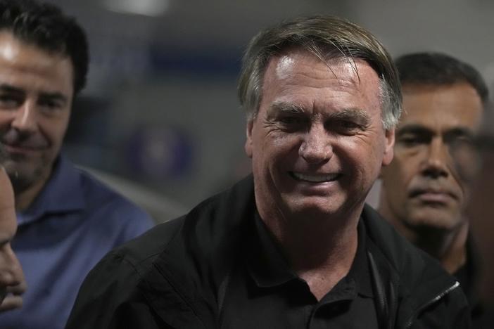 Former Brazilian President Jair Bolsonaro at the National Congress building in Brasilia, Brazil, Tuesday, Feb. 18, 2025.