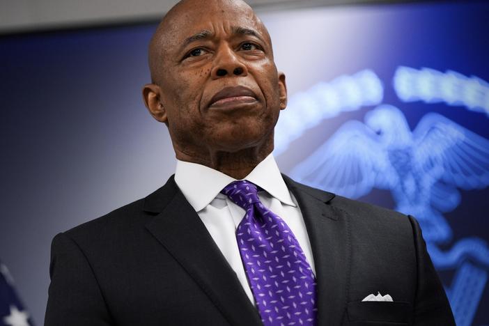 New York City Mayor Eric Adams attends an NYPD event Thursday in the Bronx borough of New York.