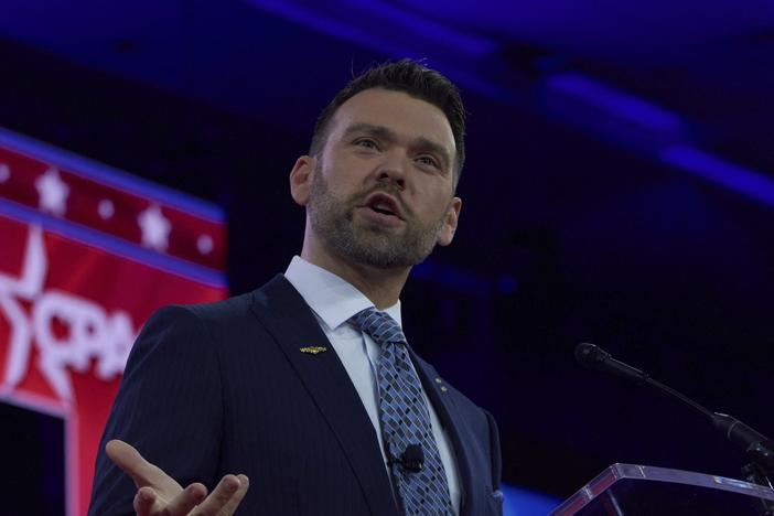 Jack Posobiec during the 2024 Conservative Political Action Conference on Feb. 23, 2024.