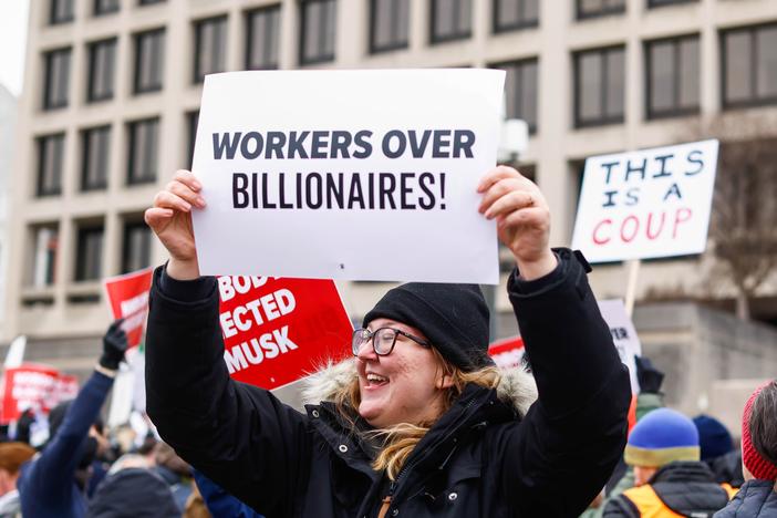 A protest at the U.S. Department of Labor on Feb. 5. (Photo by Kena Betancur/VIEWpress)