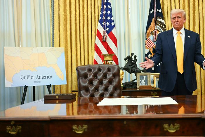 The Trump administration has blocked the Associated Press from covering several of the president's events because it continues to refer to the body of water between Mexico and Florida as the Gulf of Mexico. Under President Trump's direction, the U.S. has renamed it the Gulf of America.