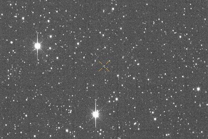 This image made available by University of Hawaii's asteroid impact alert system shows the motion of asteroid 2024 YR4 over about one hour, Dec. 27, 2024.