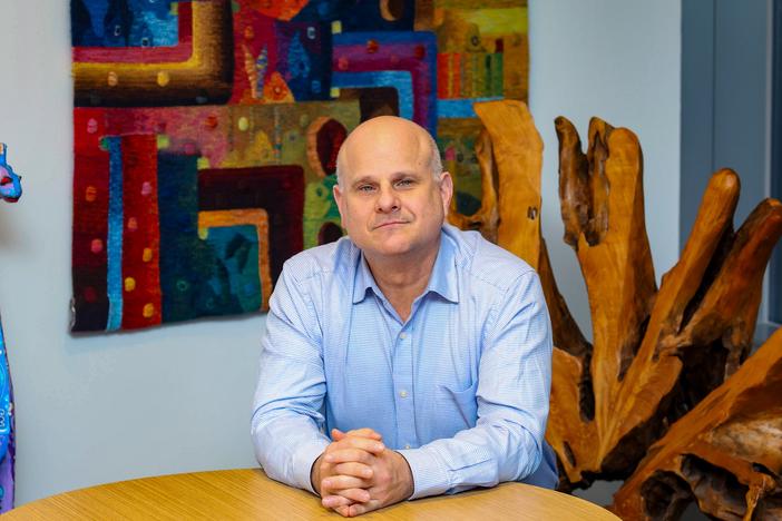 Dean Karlan, professor of economics and finance at Northwestern University and former chief economist for USAID, in his office at Northwestern on February 25 — the day he resigned. "I literally just emailed USAID and told them, 'I hereby cancel the contract,'" he told NPR. "And that was it."