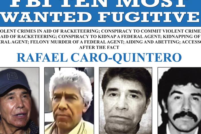 In this image released by the FBI shows the wanted posted for Rafael Caro Quintero.