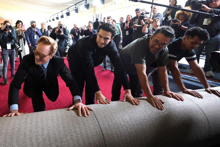 Conan O'Brien (left) attends the 97th Annual Oscars carpet roll out at Dolby Theatre in Hollywood, Calif. O'Brien will be hosting the 97th Academy Awards on Sunday night.