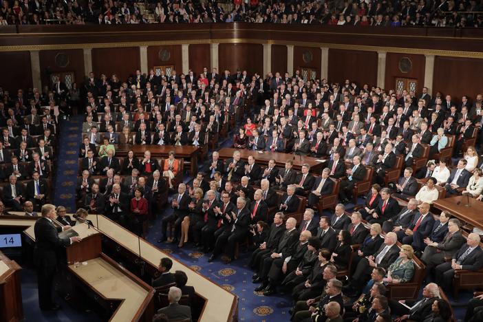 President Trump addresses a joint session of Congress on Capitol Hill in Washington, Feb. 28, 2017.
