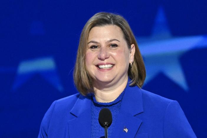 U.S. Rep. Elissa Slotkin, Democrat from Michigan, speaks on the fourth and last day of the Democratic National Convention (DNC) at the United Center in Chicago on Aug. 22, 2024.